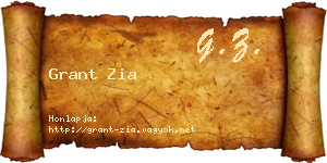 Grant Zia névjegykártya